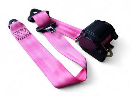 Automatische 3-puntgordel 3 meter helder roze